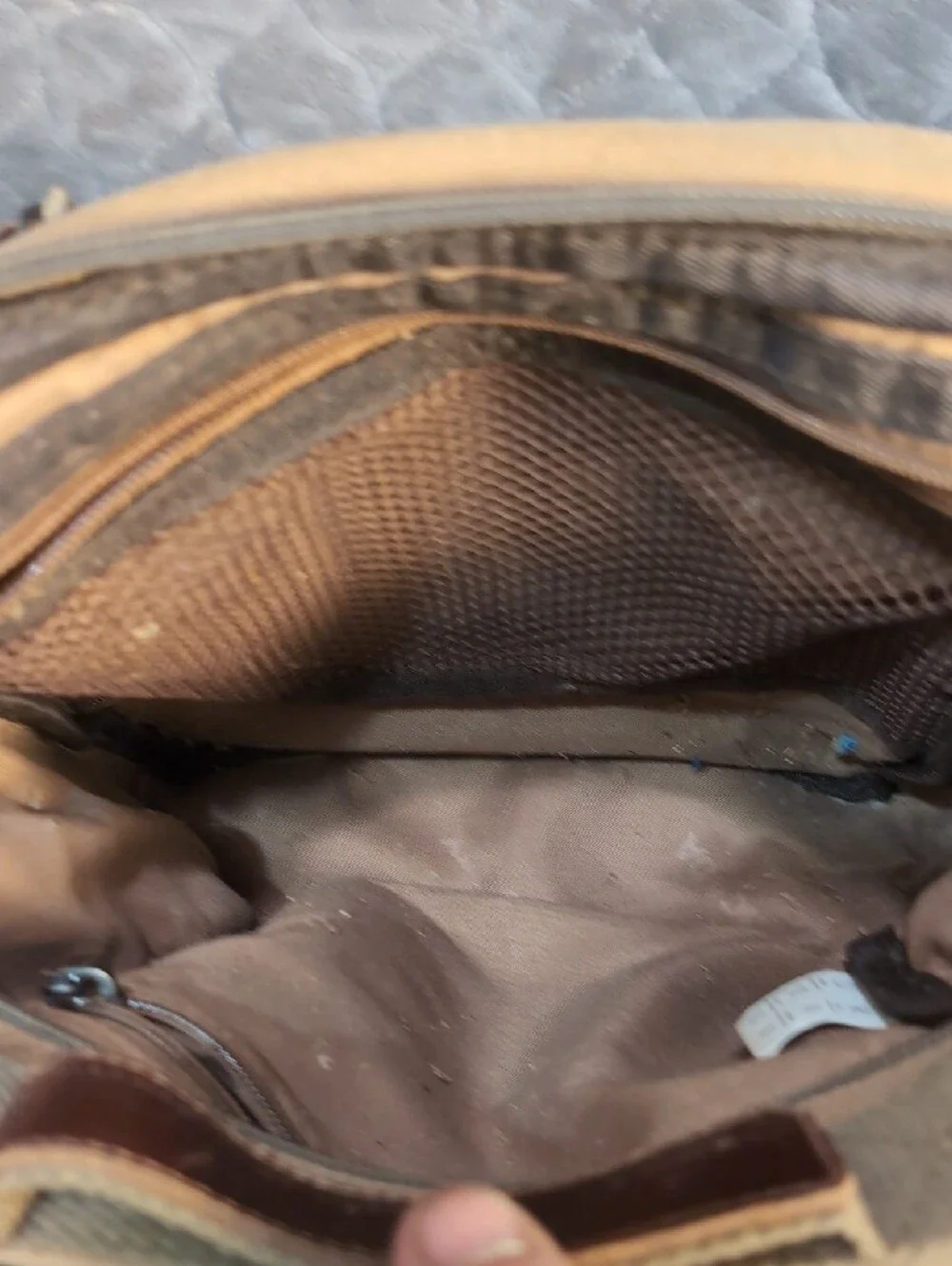 Men's Canvas Crossbody Bag in Tan